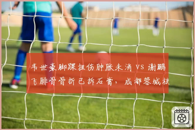 韦世豪脚踝扭伤肿胀未消 vs 谢鹏飞腓骨骨折已拆石膏，成都蓉城核心复出前景一忧一喜